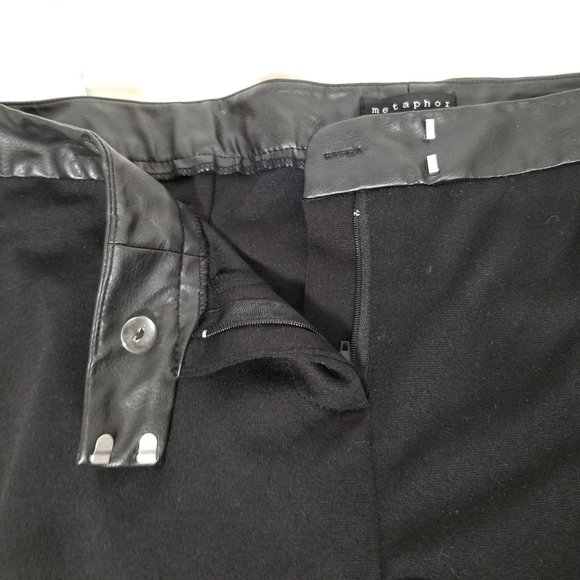 Metaphor Faux Leather Stretch Legging Pant Bottom 14P Black Tuxedo Gothic Punk A - Picture 5 of 11